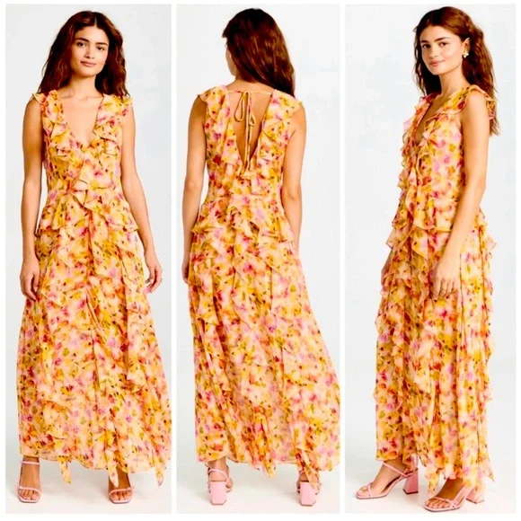 Misa Los Angeles Claudita Dress in Golden Flora - Picture 3 of 9